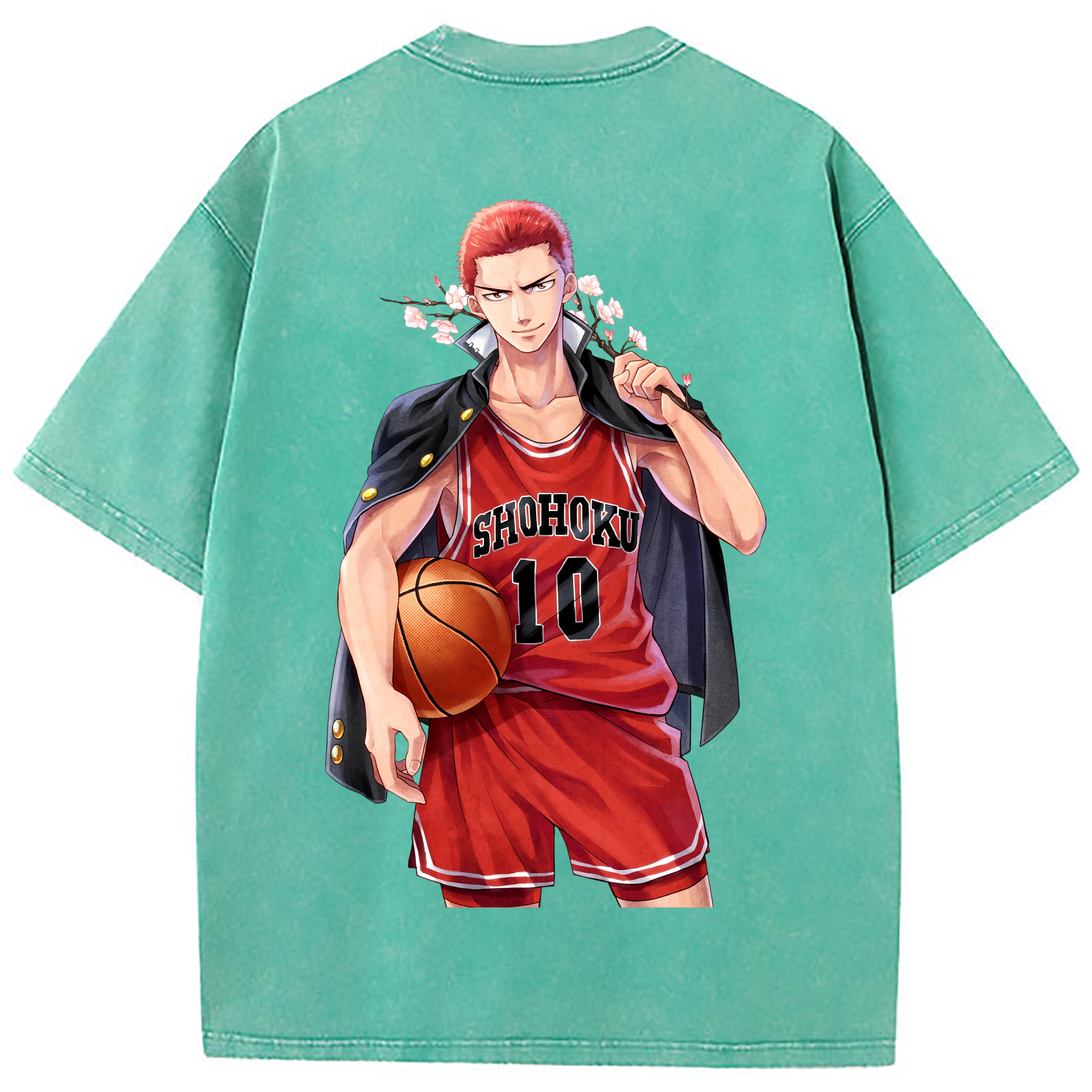 （画像用） SLAM DUNK／スラムダンク 綿100% ヴィンテージ風 半袖Tシャツ（背面プリント）